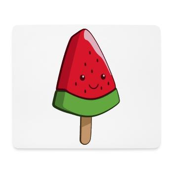 Wassermelonen Eiskunst am Stiel - Mousepad (Querformat) - Weiß - Vorne