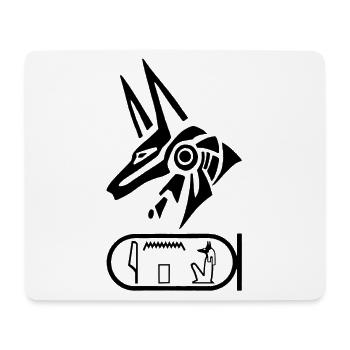 Dieu Anubis (noir) - Tapis de souris (format paysage) - blanc - Devant