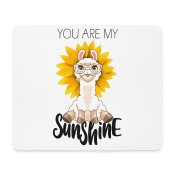 Alpaca Sunflower Love Couple Sunshine - Mouse Pad (horizontal) - white - Front