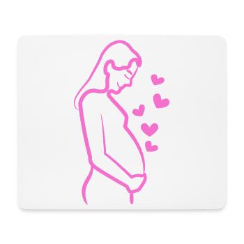 Mom Heart Baby Bump Pregnancy Pregnant - Mouse Pad (horizontal) - white - Front