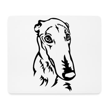 Greyhound Head - Mouse Pad (horizontal) - white - Front