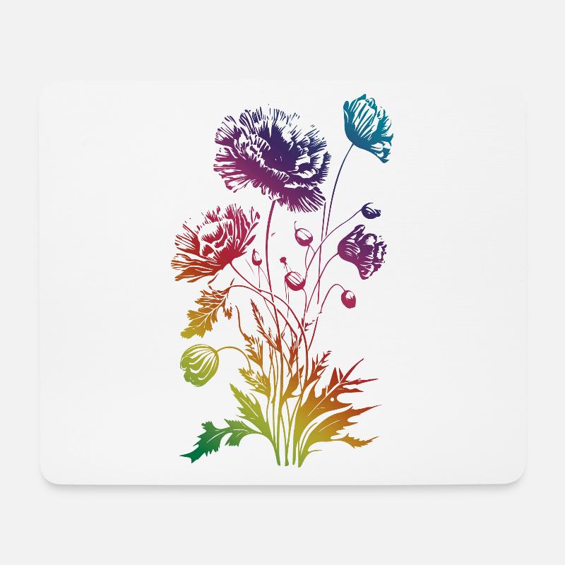 Mohnblume, Mohn, Klatschmohn, Blume, Garten, Natur - Mousepad (Querformat) - Weiß