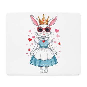 Süße Hasen Prinzessin - Mousepad (Querformat) - Weiß - Vorne