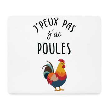 J'peux pas j'ai poules ! - Tapis de souris (format paysage) - blanc - Devant