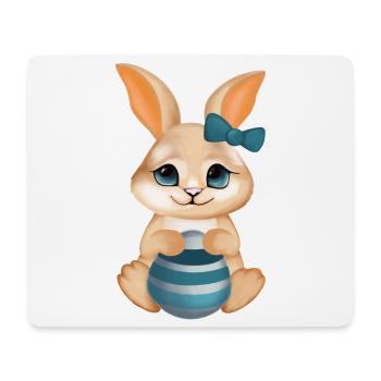 Süßer Hase – Niedliche Illustration - Mousepad (Querformat) - Weiß - Vorne