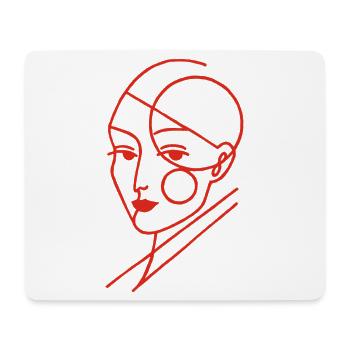 Red Geometric Human - Mouse Pad (horizontal) - white - Front