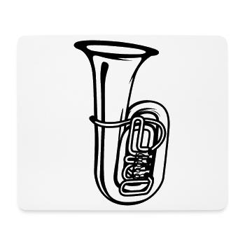 Tuba Drawing - Mouse Pad (horizontal) - white - Front