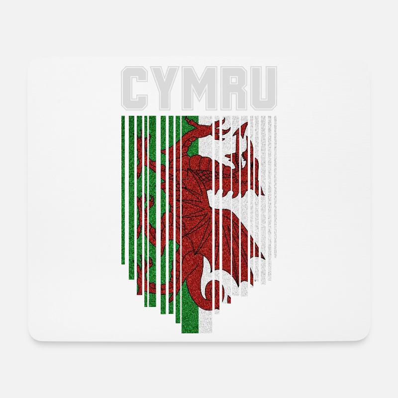Flag of Wales, Welsh pride - Mouse Pad (horizontal) - white