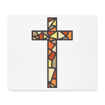 Stained Glass Cross - Mouse Pad (horizontal) - white - Front