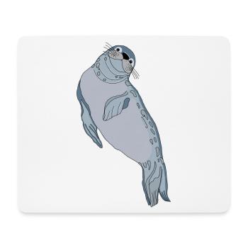 Robbe Seehund - Mousepad (Querformat) - Weiß - Vorne