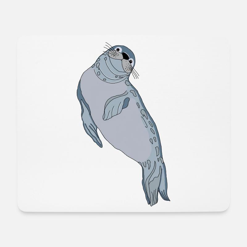 Robbe Seehund - Mousepad (Querformat) - Weiß