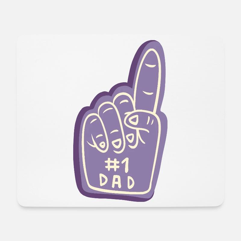 #1 Dad Fanhand Design - Mousepad (Querformat) - Weiß