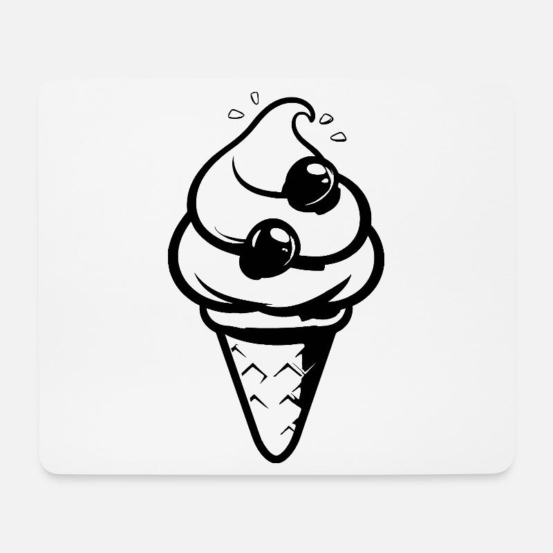 Eistüte - Mousepad (Querformat) - Weiß