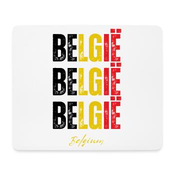 Fierté belge, drapeau de la Belgique - Tapis de souris (format paysage) - blanc - Devant