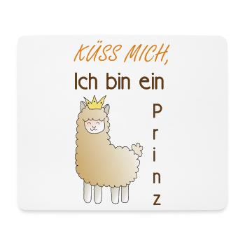 Küss mich, ich bin ein Prinz! - Mousepad (Querformat) - Weiß - Vorne