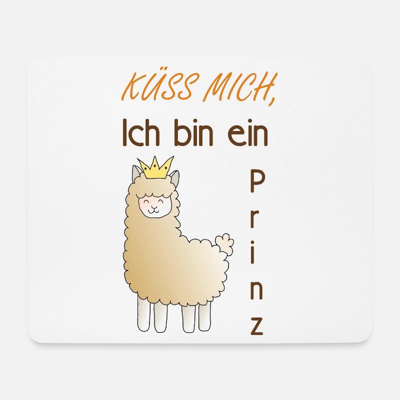 Küss mich, ich bin ein Prinz! - Mousepad (Querformat) - Weiß