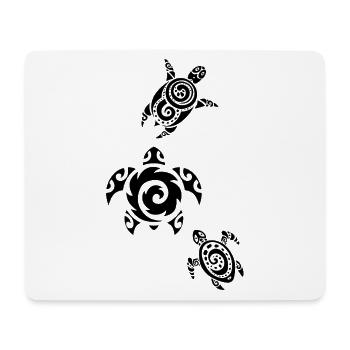 Three black sea turtles - Mouse Pad (horizontal) - white - Front