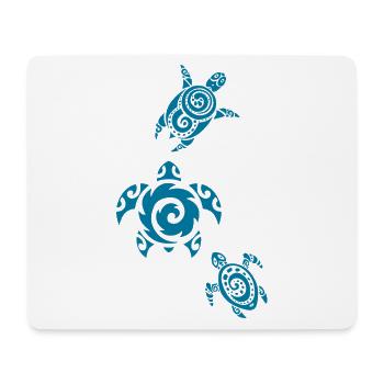 Three blue sea turtles - Mouse Pad (horizontal) - white - Front