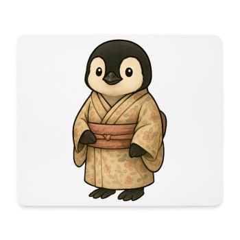 Kawaii pingouin dessin animé Japon vacances kimono - Tapis de souris (format paysage) - blanc - Devant