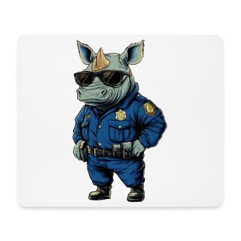 Rhinos Police / Policier Rhino - Tapis de souris (format paysage) - blanc - Devant