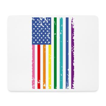 Drapeau arc-en-ciel des États-Unis - Tapis de souris (format paysage) - blanc - Devant