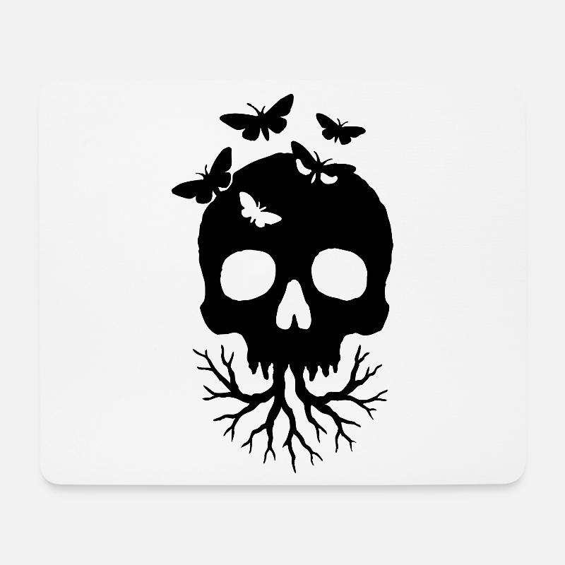 Forest Skull – Dark Nature T-Shirt - Mousepad (Querformat) - Weiß