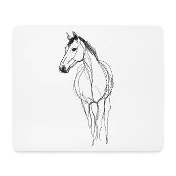 Line Art Horse - Mouse Pad (horizontal) - white - Front