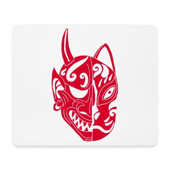 Japanese Red Demon Cat - Mouse Pad (horizontal) - white - Front