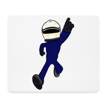 Pilote de course - Tapis de souris (format paysage) - blanc - Devant