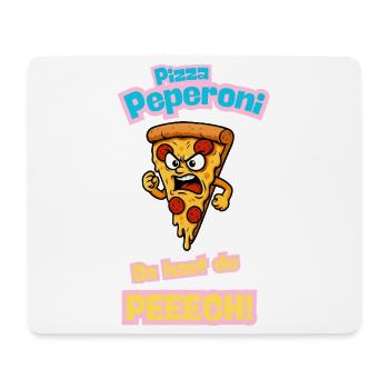 Wütende Pepperoni Pizza Karikatur - Mousepad (Querformat) - Weiß - Vorne