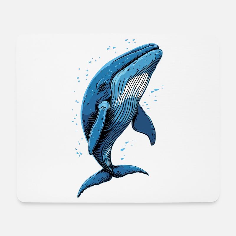 Blauwal Wal Blauwale Walgesang Taucher Ozean Wale - Mousepad (Querformat) - Weiß