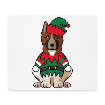 American Akita Elf Costume Christmas Dog Outfit - Mouse Pad (horizontal) - white - Front