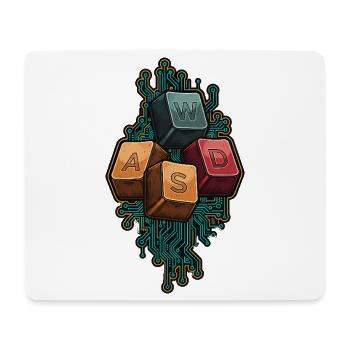 WASD - Things That Move Me - Funny Gamer - Mouse Pad (horizontal) - white - Front