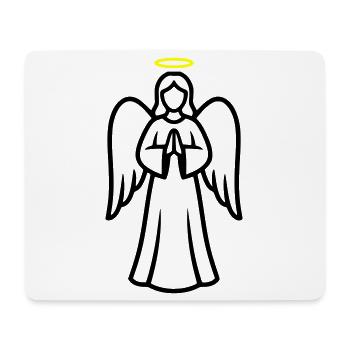 angel-angel-wing-silhouette-simple-1 - Mouse Pad (horizontal) - white - Front