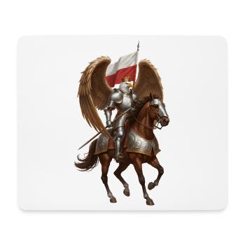 Polnischer Adler geflügelter Husarenreiter - Mousepad (Querformat) - Weiß - Vorne