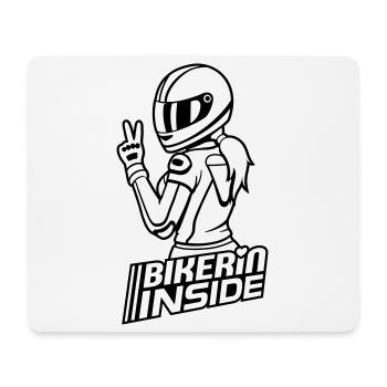 Bikerin inside (Farben änderbar) - Mousepad (Querformat) - Weiß - Vorne