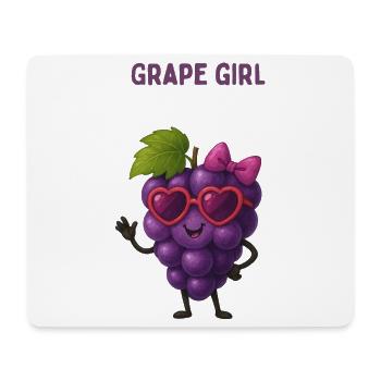 Grape Girl mit Herzbrille - Mousepad (Querformat) - Weiß - Vorne