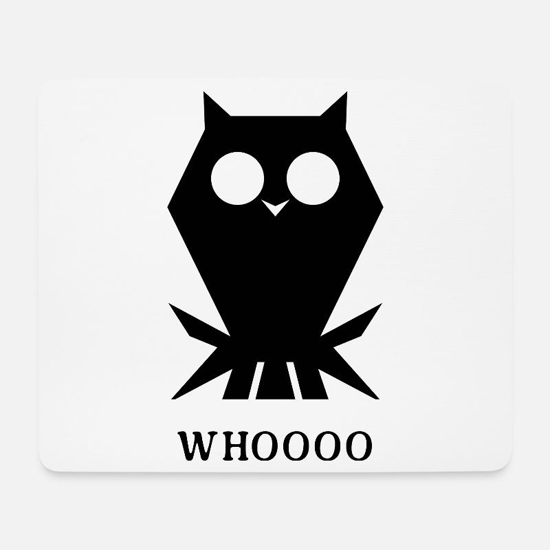 Eule „Whoooo“ – Lustiges Tier Design - Mousepad (Querformat) - Weiß