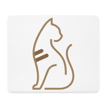 Abstraktes Katzenmotiv – Zeitlose Linienkunst - Mousepad (Querformat) - Weiß - Vorne