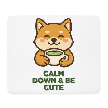 Shiba Teezeit Ruhe & Niedlichkeit mit matcha - Mousepad (Querformat) - Weiß - Vorne