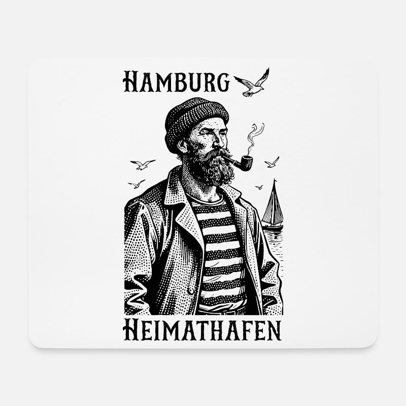 Hamburg Heimathafen Seemann - Mousepad (Querformat) - Weiß