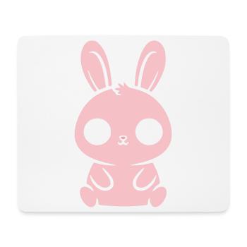 Kawaii Hase Rosa Große Augen Süß - Mousepad (Querformat) - Weiß - Vorne