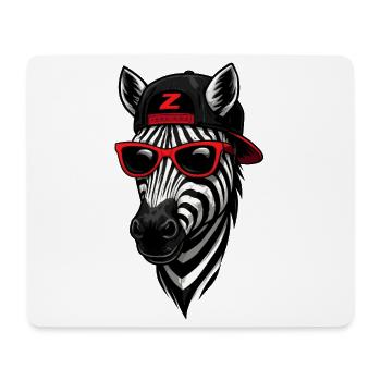 Cool zebra with cap and sunglasses - Mouse Pad (horizontal) - white - Front