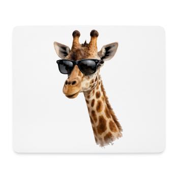 Coole Giraffe mit Sonnenbrille  - Mousepad (Querformat) - Weiß - Vorne