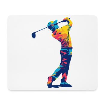 Golfer im Schwung - Mousepad (Querformat) - Weiß - Vorne