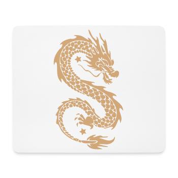 Goldene Himmelsdrachen-Silhouette - Mousepad (Querformat) - Weiß - Vorne