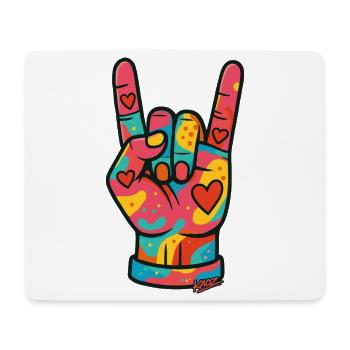 Vivid Heart Rock Hand - Mouse Pad (horizontal) - white - Front