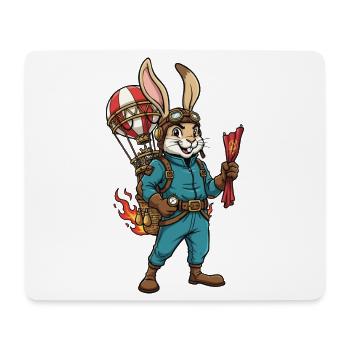 Rabbit Aviator Steampunk Hot Air Balloon Flight - Mouse Pad (horizontal) - white - Front