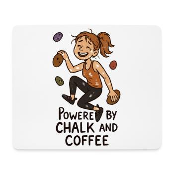 Bouldern, Chalk & Kaffee: Müde Kletterin Comic - Mousepad (Querformat) - Weiß - Vorne