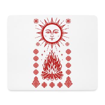 Noc Kupaly Feuersonne - Mousepad (Querformat) - Weiß - Vorne